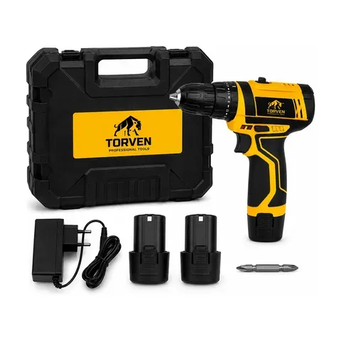 Taladro Atornillador Percutor Inalámbrico 12v 2 Bat+ Maletin Amarillo 50 Hz / 60 Hz